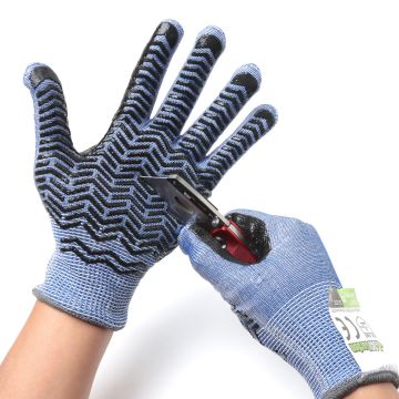 247Garden Cut-Resistant Gloves w/Stainless Steel Fabric Wire Protection w/Grips for Gardening, Working +Factory & Warehousing Jobs (1-Pair, Medium)