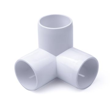 247Garden 1-1/4 in. PVC 3-Way PVC Elbow Fitting - ASTM SCH40 Furniture-Grade Connector