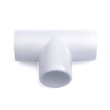 SCH40 3-Way Tee PVC Fitting ASTM Furniture-Grade for 1/2", 3/4", 1", 1-1/4", 1-1/2" Pipes