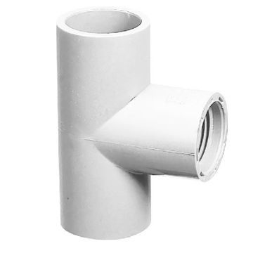 1/2 in. SCH40 PVC Female-Threaded Tee 3-Way NSF Schedule-40 Pipe Fitting