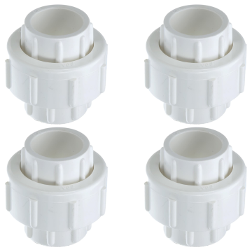 4-Pack 3/4 in. Schedule 40 PVC Unions w/ O-Ring Socket-Type Pipe Fittings