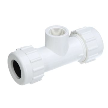 247Garden ERA 3/4" PVC Tee Compression FPTxFPT Threaded-Fitting for SCH40/SCH80 Pipes