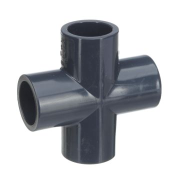 247Garden SCH80 PVC 3/4" 4-Way Cross Fitting for Schedule-80 High Pressure Pipes