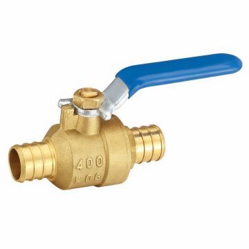 1 in. PEX-B Brass Full Port F1807 400# Ball Valve (ASTM Lead Free Brass F1807 Crimp Fitting) BLUE