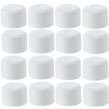 16-Pk 1-1/4 in. Schedule 40 PVC Caps/Slip Socket End Plug Pipe Fittings White NSF SCH40 ASTM D2466 1.25"