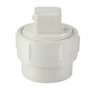 1-1/2 in. DWV PVC Female Adapter Spigot x FIPT + MIPT Cleanout Plug for Drain, Waste and Vent ASTM D2665 NSF