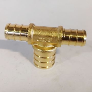 1/2 x 1/2 x 3/4 in. PEX-B Reducing Tee (Lead Free DZR Brass NSF F1807 PEX Crimp Fitting)