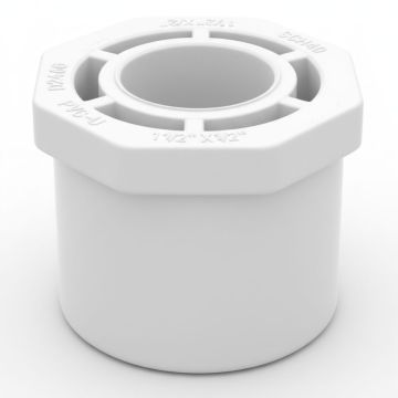 1-1/2 x 1/2 in. Schedule 40 PVC Reducing Ring/Reducer Bushing Pipe Fitting NSF SCH40 ASTM D2466 1.5" Spigot x 0.50" Socket