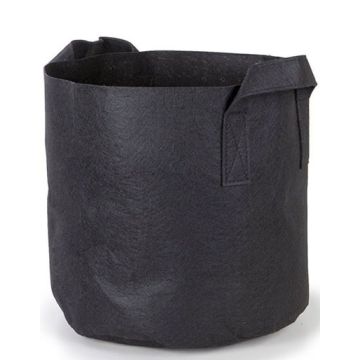 247Garden 1-Gallon Aeration Fabric Pot/Plant Grow Bag w/Handles (Black 6H x 7D)