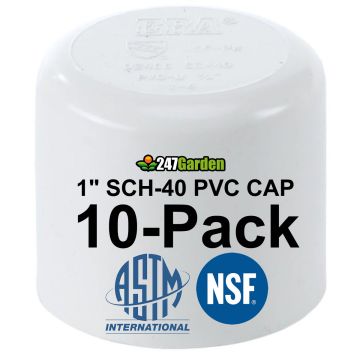 10-Pack 1" SCH-40 PVC End Caps Plumbing Grade Fittings NSF-PW UPC ASTM ANSI D2466