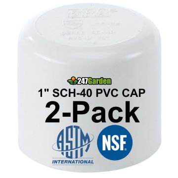 2-Pack 1" SCH-40 PVC End Caps Plumbing Grade Fittings NSF-PW UPC ASTM ANSI D2466