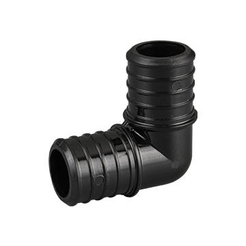1 in. Plastic PEX-B Barb 90-Degree Elbow Crimp Fitting