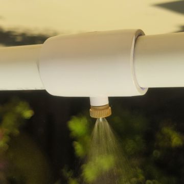247Garden SCH40 1/2" PVC Mister Coupling with Brass Nozzle for Misting System/Greenhouse Irrigation