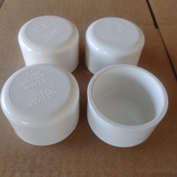 4-Pack 2 in. SCH-40 PVC End Caps/Plugs NSF ANSI ASTM D2466 2" Slip/Socket Pressure Fittings
