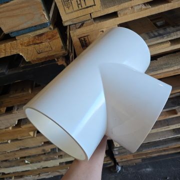 6 in. Schedule-40 PVC Tee 3-Way Pressure Pipe Fitting NSF SCH40 ASTM D2466 6" Slip/Socket SxSxS