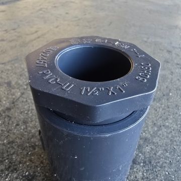 1-1/2 x 1 in. Schedule 80 PVC Reducing Ring/Reducer Bushing, Sch-80 Pipe NSF Fitting, 1.5" Spigot x 1" Slip/Socket