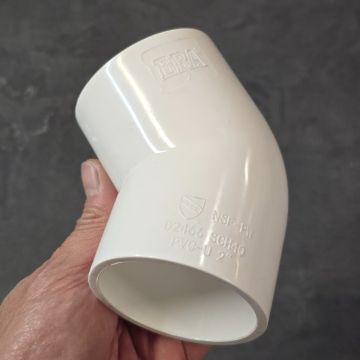 2 in. SCH40 PVC 45-Degree Elbow Fitting NSF Schedule-40 Pipe Fitting