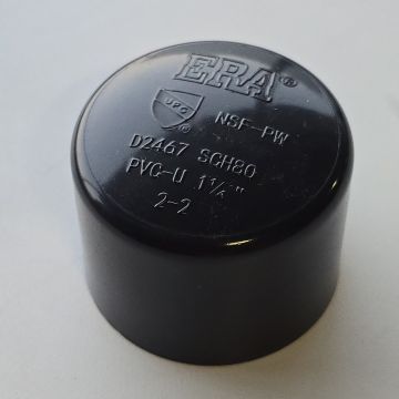 1-1/4 in. Schedule 80 PVC Cap/End Plug Sch-80 Slip/Socket Pipe Fitting NSF ASTM D2467
