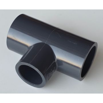 1-1/4 x 1 in. Schedule 80 PVC Reducing Tee 3-Way Sch-80 Pipe Straight T-Fitting, Socket NSF ASTM D2467