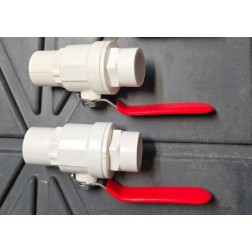 2-Pack 1/2 in. Two-Piece SCH40 PVC Chroming Ball Shut-Off Valves w/ Stainless Steel Handle