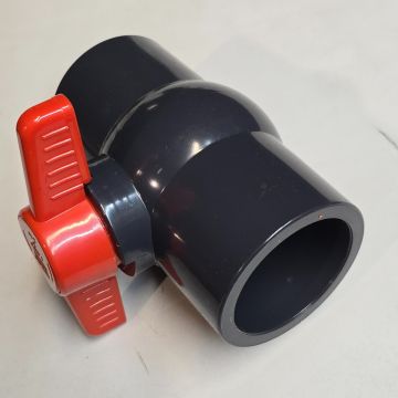 2 in. Heavy-Duty PVC Compact Ball Shut-off Valve Socket-Type for SCH40/SCH80 Pipe Fitting