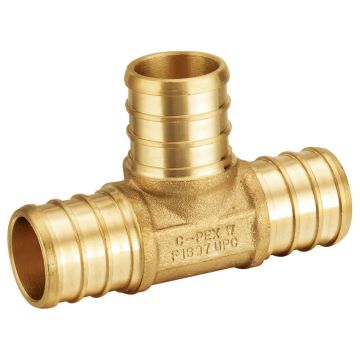1/2 in. PEX-B Tee (Lead Free DZR Brass NSF F1807 PEX Crimp Fitting)