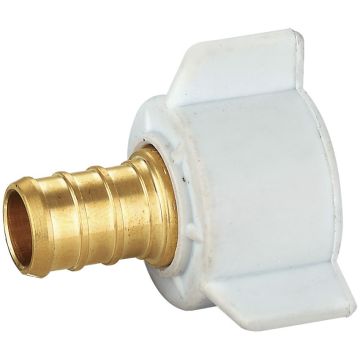 1/2 in. PEX-B x 1/2 in. Female Adapter w/Plastic Swivel Nut (Lead Free Brass NSF F1807 PEX Crimp Fitting)