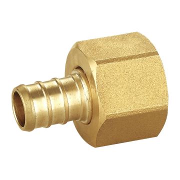 3/4 in. PEX x 3/4 in. Female Brass Swivel Adapter (Lead Free DZR Brass NSF F1807 PEX Crimp Fitting)