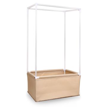247Garden 2X3 Long Aeration Fabric Grow Bed/Raised Vegetable Flower Garden with PVC Frames + Extension (45-Gallon Tan)