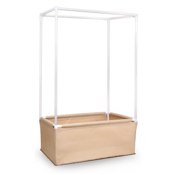 247Garden 2X4 Long Aeration Fabric Grow Bed/Raised Vegetable Flower Garden with PVC Frames + Extension (60-Gallon Tan)
