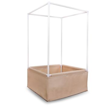 247Garden 3X3 Aeration Fabric Grow Bed/Raised Vegetable Flower Garden with PVC Frames + Extension (67-Gallon Tan)