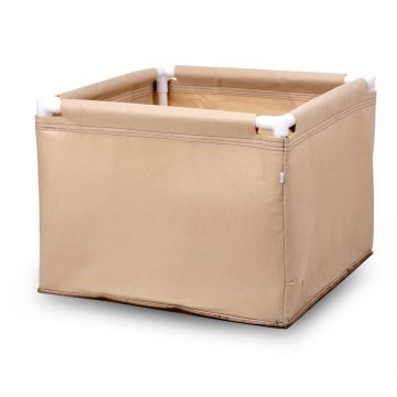 247Garden 2X2 PVC Frame Fabric Grow Bed/Raised Square Garden Pot (30-Gallon Tan)