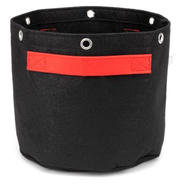 247Garden 3-Gallon LST Fabric Training Pot W/ 6 Support Rings, 260GSM, Black Grow Bag w/Short Red Handles