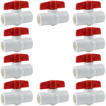 3/4 in. PVC Compact Ball Valve SxS Socket-Fitting ANSI ASTM for Sch40/80 Pipe Fittings 10-Pack