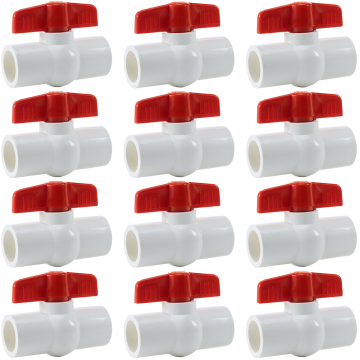 3/4 in. PVC Compact Ball Valve SxS Socket-Fitting ANSI ASTM for Sch40/80 Pipe Fittings 12-Pack