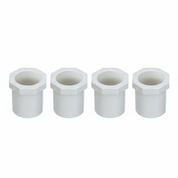 1 x 3/4 in. PVC SCH-40 Reducer Bushing 4-Pack Pressure Pipe Fittings ASTM D2466 NSF 1" Spigot x 3/4" Slip/Socket