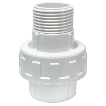 1-1/4 in. Schedule-40 PVC Male Union for Pool/Spa/Sprinkler Pump/Pipe Fitting w/ EPDM O-Ring Seal ASTM D2466/F1970 ANSI 1.25"