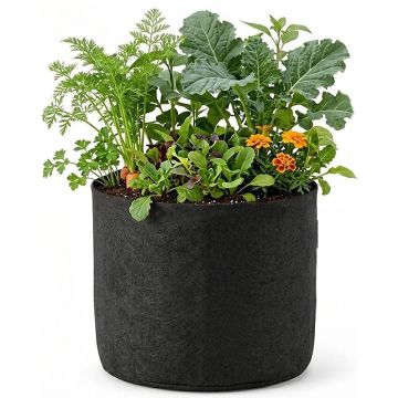 247Garden 3-Gallon Basic Black Fabric Pot 200GSM No Handles 9H x 10D BPA-Free