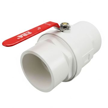 247Garden ERA 4 in. Two-Piece SCH40 PVC Chroming Ball Shut-Off Valve w/ Stainless Steel Handle