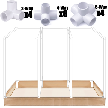 247Garden 4x12 Professional PVC-Frame Aeration Fabric Raised Garden Grow Bed w/ 1" uPVC Trellis Fittings (400GSM, Tan Color, New)