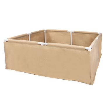 247Garden 4X4 PVC Frame Fabric Grow Bed/Raised Square Garden Bag  (120-Gallon Tan)