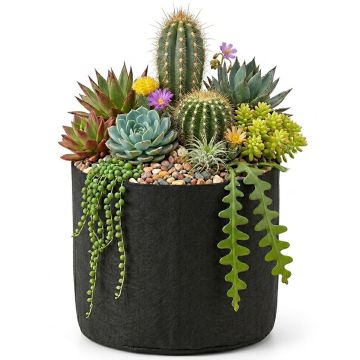 247Garden 7-Gallon Basic Black Fabric Pot 200GSM No Handles 12H x 13D BPA-Free