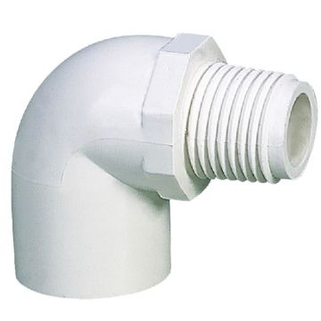 1/2 in. SCH40 PVC 90-Degree Male Threaded Elbow NSF-Certified