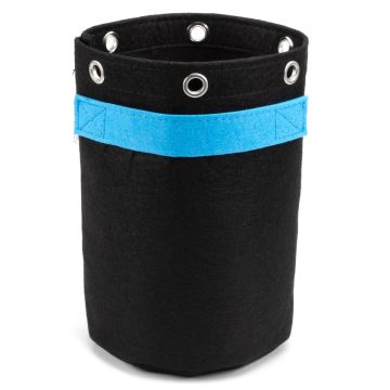247Garden 1-Gallon Tall LST Bonsai Training Fabric Pot W/ 6 Support Rings, 260GSM, Black Grow Bag w/Short Blue Handles 9H x 6D