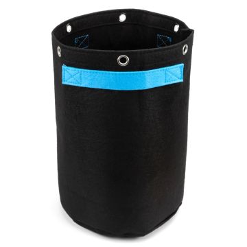 247Garden 3-Gallon Tall LST Bonsai Training Fabric Pot W/ 6 Support Rings, 260GSM, Black Grow Bag w/Short Blue Handles 12.5H x 8.5D