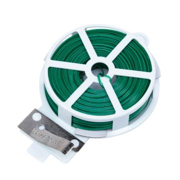 247Garden Green Twist Ties 164-Feet (50M)  w/Wire Cutter for Garden/Plant Support
