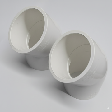 2-Pk 2.5 in. Schedule-40 PVC 45-Degree Elbow Pipe Fitting NSF SCH40 ASTM D2466