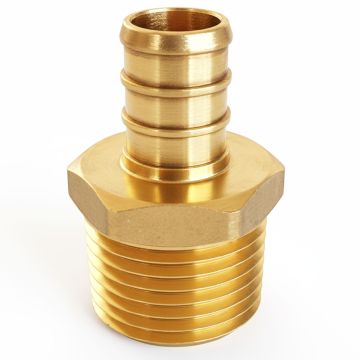 1/2 in. PEX-B Barb x 1/2 in. Male Pipe Thread MPT Adapter (Lead Free Brass DZR NSF-Listed F1807)
