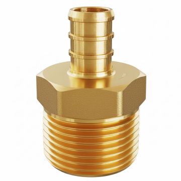 1/2 in. PEX Crimp x 3/4 in. Male NPT Pipe Threaded Adapter (Lead Free DZR Brass NSF-Listed F1807 PEX-B Barb Fitting)