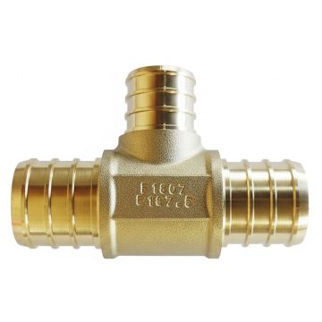 1 x 3/4 x 3/4 in. PEX-B Reducing Tee (Lead Free DZR Brass NSF F1807 PEX Crimp Fitting)